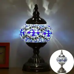 Walmart IAJXWI Mosaic Turkish Lamp, Moroccan Lamps with 3 Light Sources offer
