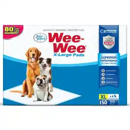 Walmart Four Paws Wee-Wee Superior Performance X-Large Dog Pee Pads 28 x 34 (150 Count) offer