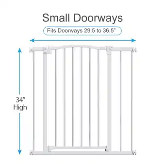 Walmart PETS TUFF Pet Gate, Expands to 29.5 36.5, Self-Closing Door, Steel Construction offer