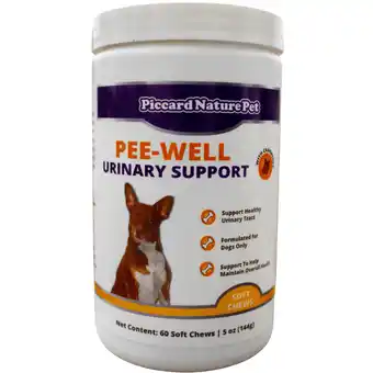 Walmart PiccardNaturePets Pee-Well Urinary Bladder Support for Dogs 60ct offer