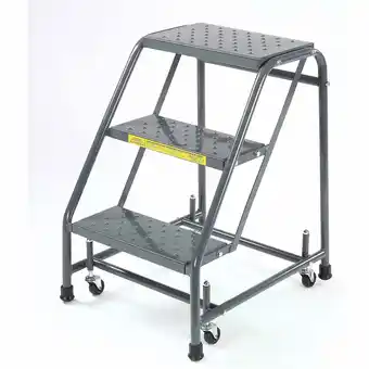 Walmart Ballymore 318P Perforated 16W 3 Step Steel Rolling Ladder 10D Top Step offer