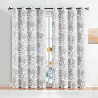 Walmart Decoultimatex Orange Vintage Jacobean Floral Blackout Curtains, 52” x 63” (2 Panels) offer