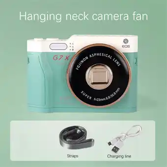 Walmart JilgTeok Neck Hanging Fan Minimal Camera Leaf Less Portable Charging USB Mini Fan for the Summer offer