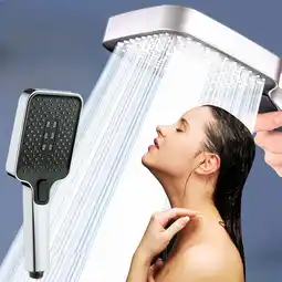 Walmart Jilgteok Pressurized Shower head, Large Panel Square Shower Silver for House Home Office Outdoor offer