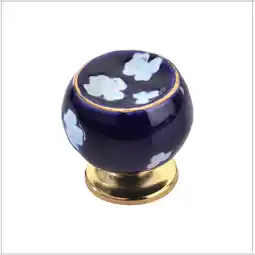 Walmart Mascot Hardware Tropical Leaves 1.6in Ceramic Cabinet Knobs Blue offer