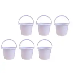 Walmart Raindrops 6Pcs White PP Material Storage Buckets for Home and Business Use with Handle Design offer
