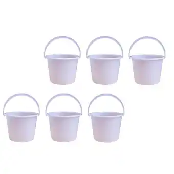 Walmart Raindrops 6Pcs White PP Material Storage Buckets for Home and Business Use with Handle Design offer
