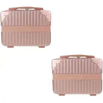 Walmart Raindrops 2 pcs Traveling Storage Suitcase Portable Cosmetic Case Makeup Handheld Suitcase offer
