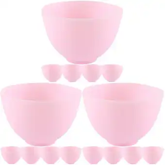 Walmart Raindrops 15 pcs Silicone Mask Bowl Mask Making Set Salon Mask DIY Bowl Anti-fall Silicone Bowls offer