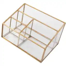 Walmart Metal Frame Glass Storage Box Large Makeup Organizer Bag Jewelry Tray Mirror Shelving Travel offer
