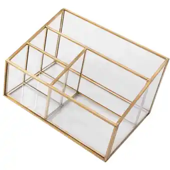 Walmart Metal Frame Glass Storage Box Large Makeup Organizer Bag Jewelry Tray Mirror Shelving Travel offer