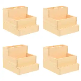 Walmart 4pcs Nail Tool Storage Box Desktop Cotton Brush Holder Manicure Tool Organizer Cosmetics Holder offer