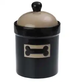 Walmart PetRageous City Pets 6 Inch by 9 Inch Stoneware Treat Jar, Black offer