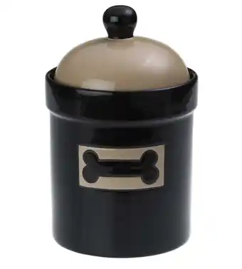 Walmart PetRageous City Pets 6 Inch by 9 Inch Stoneware Treat Jar, Black offer