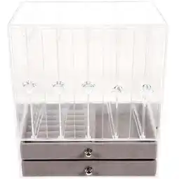 Walmart unbranded Drawer Jewelry Box Display Ring Hanging Boxes Dresser Clear Makeup Organizer offer