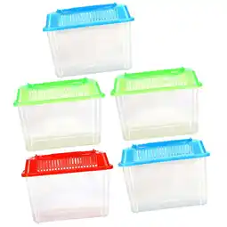 Walmart 5 Pcs Fish Breeding Tanks Aquariums Mini Portable Turtle Feeding Box Travel offer