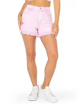 Walmart Celebrity Pink Juniors and Juniors Plus Ultra High Rise Fray Hem Denim Shorts, Sizes 1-24 offer