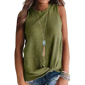 Walmart Leesechin Womens Tank Tops Knotted Fashion Casual Sleeveless T-Shirt Multicolor Solid Color offer