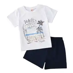 Walmart Fesfesfes Toddler Kid Baby Boys Summer Beach Print Short Sleeve Shorts Clothes Set offer