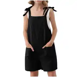 Walmart Avrntaa Rompers for Girls 2024 - Summer Casual Adjustable Strap Shorts Jumpsuits 5-14 Years offer