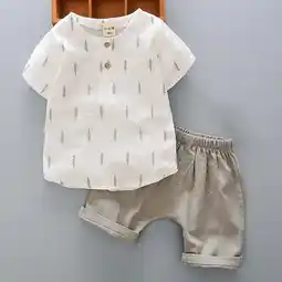 Walmart ATOGUTA 2 Piece Outfits for Boys Short Sleeve Cotton Shirts Tops Clothing Shorts Set 2T-6 offer