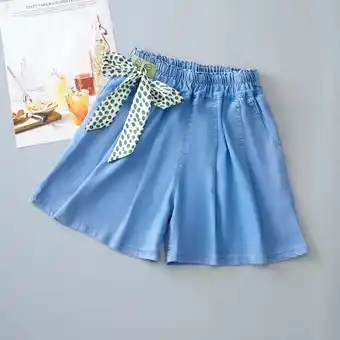 Walmart ATOGUTA Flowy Shorts Girls Elastic Waist Jeans Bow Front Casual Denim Shorts 4-10 Years offer