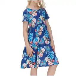 Walmart Odeerbi Toddler Kids Baby Girls 2025 Fashion Cute Short Sleeve Flowers Pattern Princess Dress offer