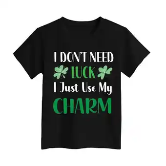 Walmart ZPWKLM Tops For Girl Boy Graphic Letter Print Pullovers Short Sleeve Top For Newborns size 3-4T offer