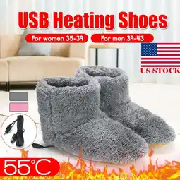 Walmart Men Women Winter Plush Elactric Interface Hiding Washable USB Charger Boot Shoes offer