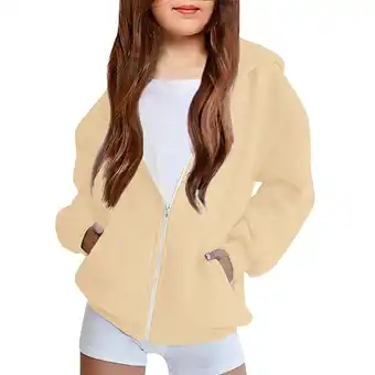 Walmart Spazoro Kids Girls Outwear Jackets, Hooded Warm Cute Winter Casual Coats for Girls Beige Size 4 T offer