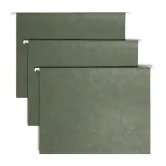 Walmart Smead Hanging Folders 1/3-Cut Tabs Standard Green 25/BX Letter (64035) offer