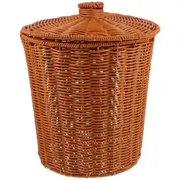 Walmart Dirty Clothes Storage Basket Waste Wastebasket Round Rattan Child Office Brown offer