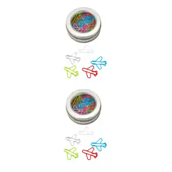Walmart Raindrops 48 pcs Metal Paper Clips Portable Paper Clamps Plane-shaped Files Clamps offer