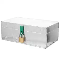 Walmart File Box with Lock Power Tool Organizer Case Storage Shelving Travel Silver offer