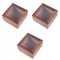Walmart 3 pcs Home Desktop Window Storage Box Square Wooden Sundries Storage Case with Lid offer