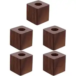 Walmart Raindrops 5pcs Single Pen Holder Wooden Pen Stand Desk Pen Holder Base for Home Office offer