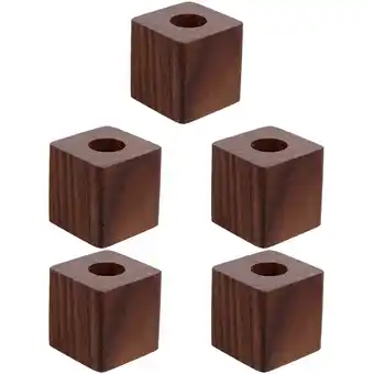 Walmart Raindrops 5pcs Single Pen Holder Wooden Pen Stand Desk Pen Holder Base for Home Office offer