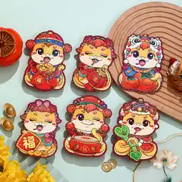 Walmart Btomtd Red Envelope 2025 New Year Of The Snake Worship Children'S New Year'S Pressure Red Packet 6Pc offer