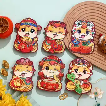 Walmart Btomtd Red Envelope 2025 New Year Of The Snake Worship Children'S New Year'S Pressure Red Packet 6Pc offer