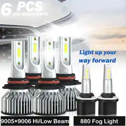 Walmart 6-Pack LED Headlight Fog Light Bulbs for GMC Sierra Yukon XL 1500 2500 500% Brighter than Halogen offer