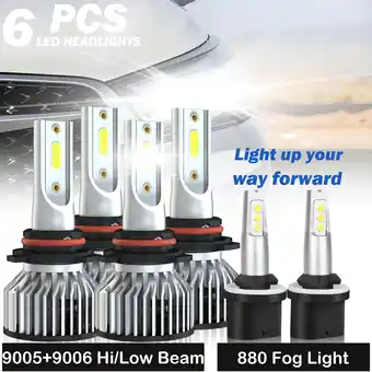 Walmart 6-Pack LED Headlight Fog Light Bulbs for GMC Sierra Yukon XL 1500 2500 500% Brighter than Halogen offer