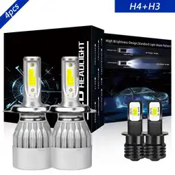 Walmart For Nissan Altima 1993 1994 1995 1996 1997 LED Headlight H4/9003 Hi-Lo+H3 Fog Light Bulbs Kit offer
