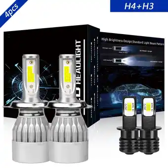 Walmart For Nissan Altima 1993 1994 1995 1996 1997 LED Headlight H4/9003 Hi-Lo+H3 Fog Light Bulbs Kit offer