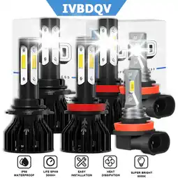Walmart IVBDQV for 2015 2016 2017 2018 2019 Honda CR-V CRV LED Headlight High Low Beam Fog Light Bulbs Kit offer