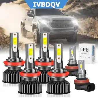 Walmart For Toyota Tacoma 2016-2021 LED Headlight Bulbs Hi/Lo Beam Fog light 6pcs offer