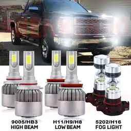 Walmart 9005 H11 High&Low Beam for Chevy Silverado 1500 2007-2015 Led Headlight PS24W Fog Light Bulbs 6pcs offer