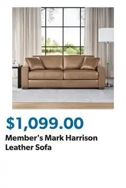 Sam's Club Member's Mark Harrison Leather Sofa offer