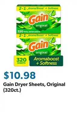 Sam's Club Gain Dryer Sheets, Original (320ct.) offer