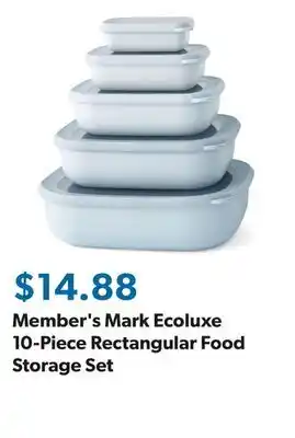 Sam's Club Member's Mark Ecoluxe 10-Piece Rectangular Food Storage Set offer
