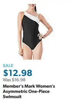 Sam's Club Member's Mark Women's Asymmetric One-Piece Swimsuit offer